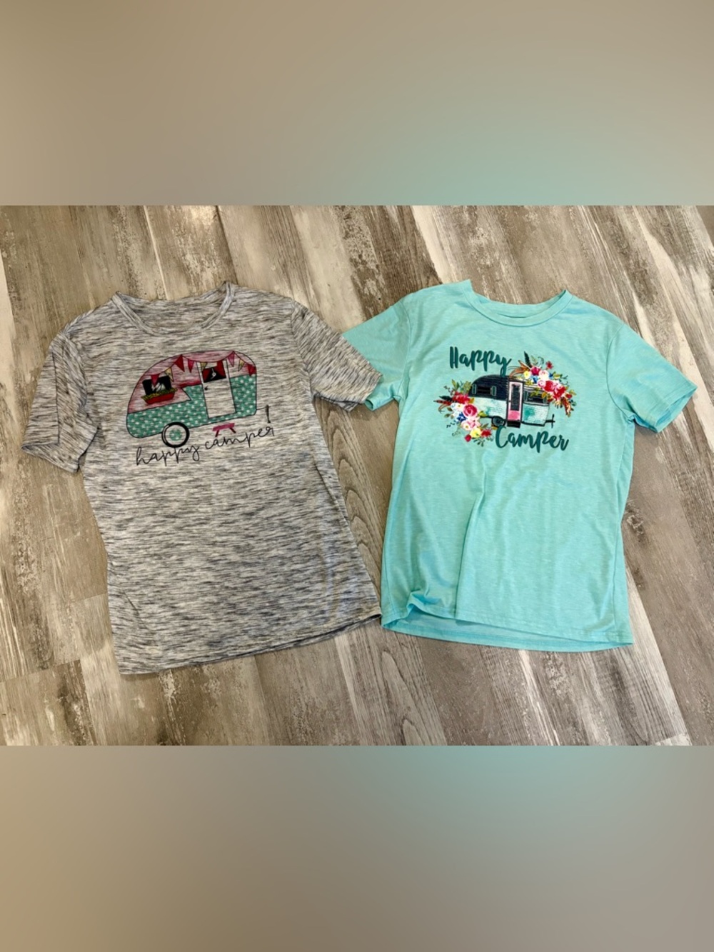 Kids 'Happy Camper' Graphic Tee - Aqua